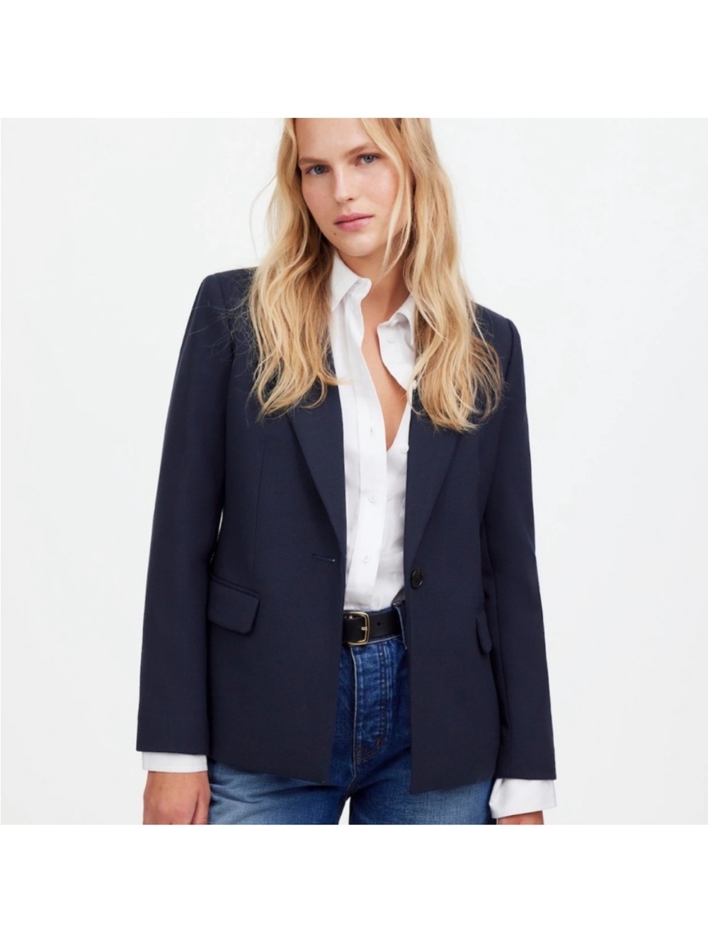 NWT MADEWELL Size 6 The Alston Blazer in Deep Navy $218 NS390